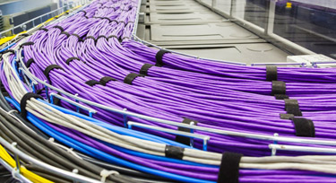 Photo of network cabling that represents CommFed IT services solutions